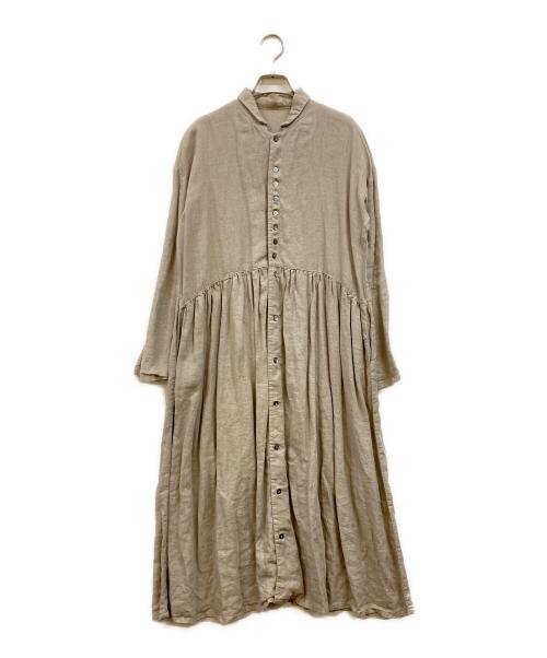 nest Robe（ネストローブ）nest Robe (ネストローブ) リネンシャツワンピース ベージュ サイズ:Fの古着・服飾アイテム