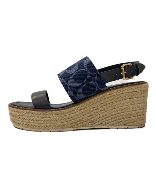 COACH（コーチ）COACH (コーチ) KAMI DENIM WEDGE ネイビー サイズ:8の古着・服飾アイテム