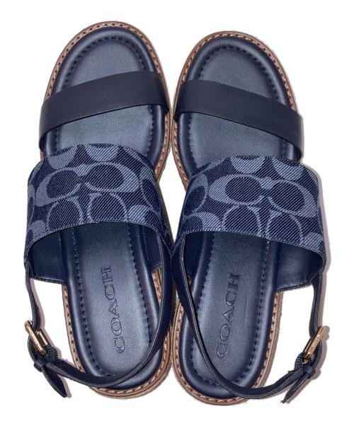 COACH（コーチ）COACH (コーチ) KAMI DENIM WEDGE ネイビー サイズ:8の古着・服飾アイテム