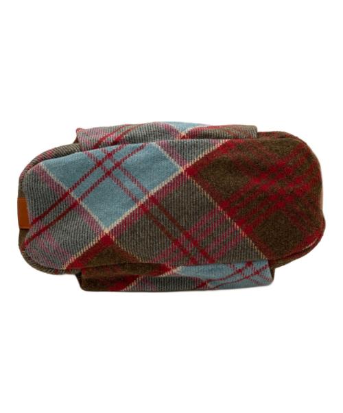 Vivienne Westwood（ヴィヴィアンウエストウッド）Vivienne Westwood (ヴィヴィアンウエストウッド) チェックパターン レザーベルトウールショルダーバッグ マルチカラーの古着・服飾アイテム