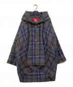 Vivienne Westwood RED LABELヴィヴィアンウエストウッドレッドレーベル）の古着「オーブボタン フーデッドポンチョライクコート」｜グレー