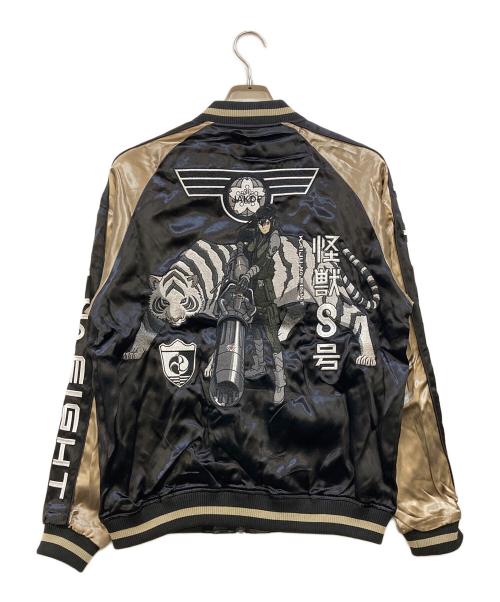 P.N UNDERGROUND（-）P.N UNDERGROUND (-) 怪獣8号 (カイジュウ８ゴウ) リバーシブルスカジャン ブラック サイズ:下記参照の古着・服飾アイテム