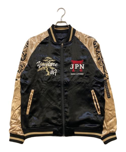 YOIDORE（ヨイドレ）YOIDORE (ヨイドレ) 浮世絵スカジャン ブラック サイズ:中ジョッキの古着・服飾アイテム