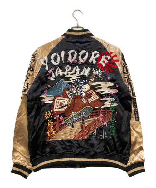 YOIDORE（ヨイドレ）YOIDORE (ヨイドレ) 浮世絵スカジャン ブラック サイズ:中ジョッキの古着・服飾アイテム
