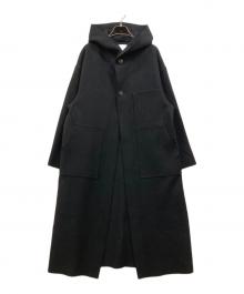 HYKE（ハイク）の古着「MELTON HOODED WORK COAT」｜ブラック