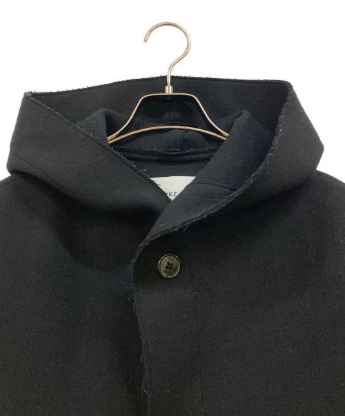 HYKE（ハイク）HYKE (ハイク) MELTON HOODED WORK COAT ブラック サイズ:1の古着・服飾アイテム