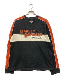 HARLEY-DAVIDSON（ハーレーダビッドソン）の古着「Vネックスウェット」｜ブラック