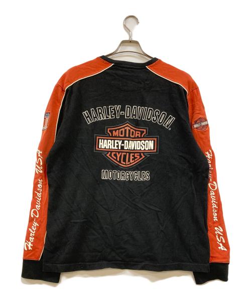 HARLEY-DAVIDSON（ハーレーダビッドソン）HARLEY-DAVIDSON (ハーレーダビッドソン) Vネックスウェット ブラック サイズ:Lの古着・服飾アイテム