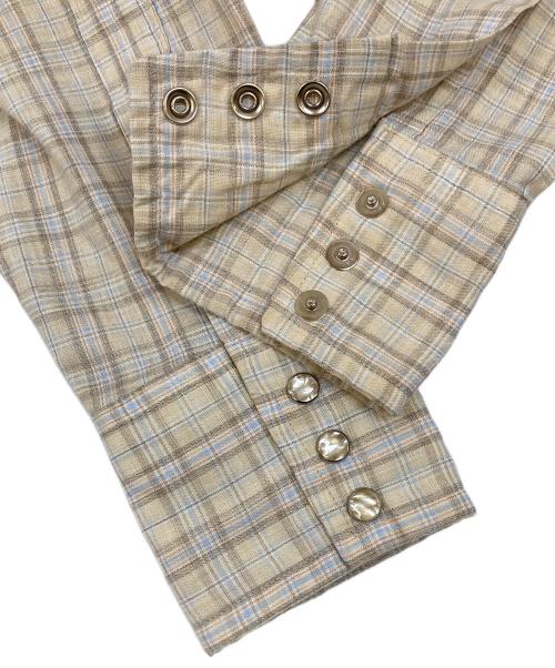 Wrangler（ラングラー）Wrangler (ラングラー) 70's チェックウエスタンシャツ ベージュ サイズ:下記参照の古着・服飾アイテム