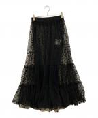 JOURNAL STANDARD relumeジャーナルスタンダード レリューム）の古着「ランダムドットチュールティアードスカート」｜ブラック