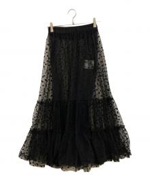 JOURNAL STANDARD relume（ジャーナルスタンダード レリューム）の古着「ランダムドットチュールティアードスカート」｜ブラック