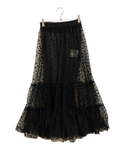 JOURNAL STANDARD relume（ジャーナルスタンダード レリューム）JOURNAL STANDARD relume (ジャーナルスタンダード レリューム) ランダムドットチュールティアードスカート ブラック サイズ:Fの古着・服飾アイテム