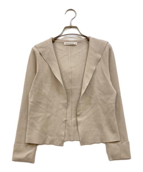 M-premierBLACK（エムプルミエブラック）M-premierBLACK (エムプルミエブラック) Mプルミエブラックフーディカーディガン ベージュ サイズ:36の古着・服飾アイテム