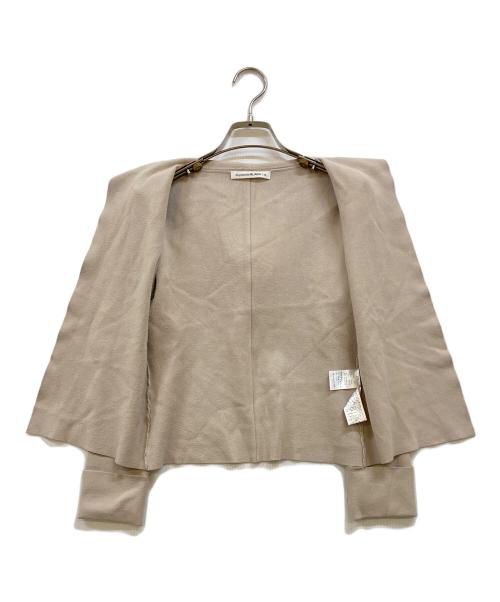 M-premierBLACK（エムプルミエブラック）M-premierBLACK (エムプルミエブラック) Mプルミエブラックフーディカーディガン ベージュ サイズ:36の古着・服飾アイテム