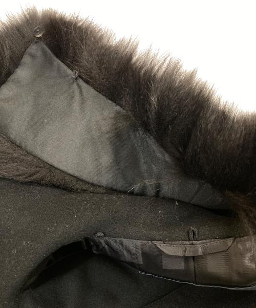 BURBERRY LONDON（バーバリーロンドン）BURBERRY LONDON (バーバリーロンドン) フォックスファー付カシミヤブレンドロングコート ブラック サイズ:38の古着・服飾アイテム