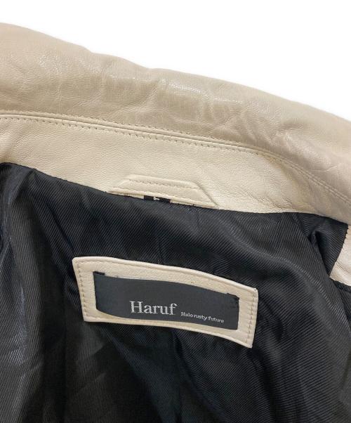 Haruf（ハルフ）HARUF (ハルフ) ダブルライダース ラムレザージャケット ホワイト サイズ:Ｌの古着・服飾アイテム