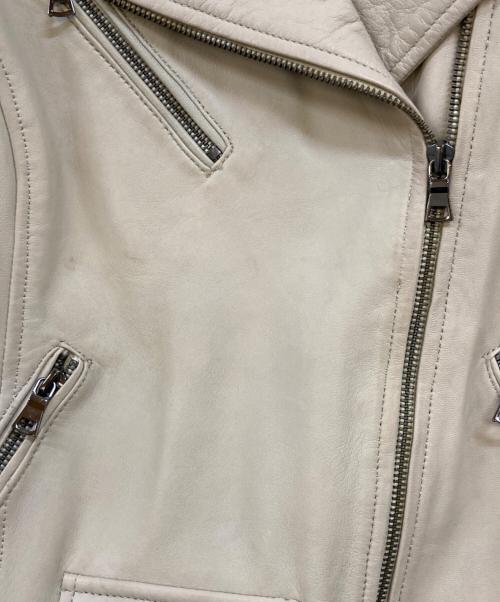 Haruf（ハルフ）HARUF (ハルフ) ダブルライダース ラムレザージャケット ホワイト サイズ:Ｌの古着・服飾アイテム