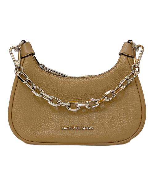 MICHAEL KORS（マイケル・コース）MICHAEL KORS (マイケル・コース) CORA MINI ZIP POUCHETTE ベージュの古着・服飾アイテム