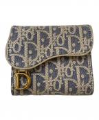 Christian Diorクリスチャン ディオール）の古着「Saddle Lotus オブリーク コンパクトウォレット」｜ブルー