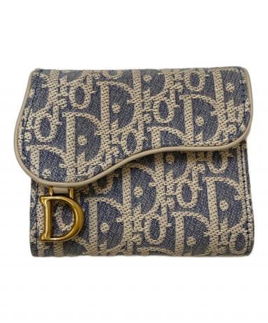 Dior Saddle Lotus ウォレット ディオール 財布 Saddle Lotus Wallet Gray Dior Oblique Jacquard | DIOR