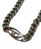 DIESELディーゼル）の古着「Dロゴ 喜平チェーンネックレス」｜シルバー