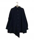 THE RERACSザ リラクス）の古着「TRIACETATE COTTON ASYMMETRY SHIRTS」｜ブラック