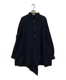 THE RERACS（ザ リラクス）の古着「TRIACETATE COTTON ASYMMETRY SHIRTS」｜ブラック