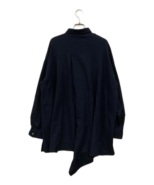 THE RERACS（ザ リラクス）THE RERACS (ザ リラクス) TRIACETATE COTTON ASYMMETRY SHIRTS ブラック サイズ:Fの古着・服飾アイテム