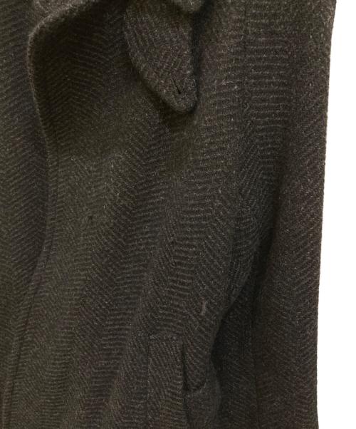 Phlannel（フランネル）Phlannel (フランネル) Mix Wool Twee Wrap Coat　(ミックスウールトゥイーラップコート) ブラック サイズ:Ｍの古着・服飾アイテム