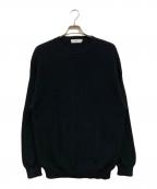 Graphpaperグラフペーパー）の古着「Suvin Loose Rib Crew Neck Knit」｜ブラック