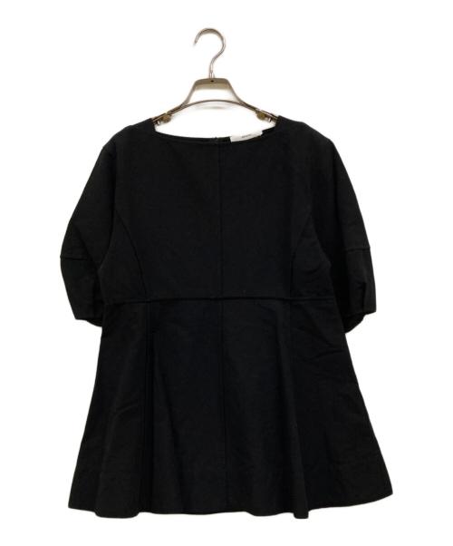 ebure（エブール）ebure (エブール) コットンリネンタイプライター ブラウス ブラック サイズ:38の古着・服飾アイテム