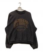 stussyステューシー）の古着「Varsity Oversized Crew Neck Sweat」｜グレー