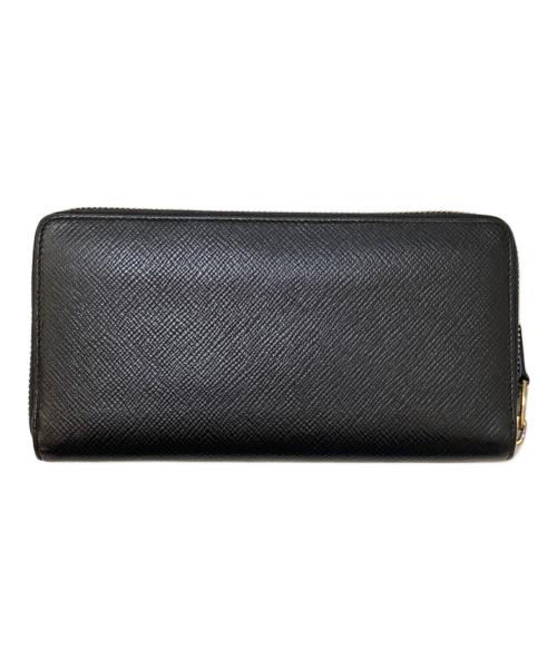 SMYTHSON（スマイソン）SMYTHSON (スマイソン) レザーロングウォレット ブラックの古着・服飾アイテム
