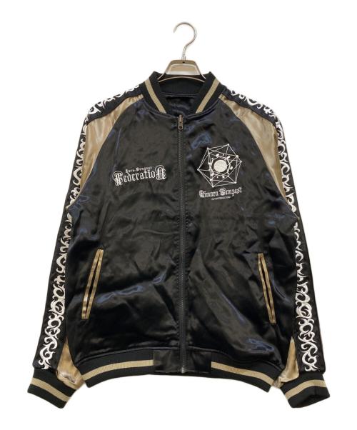 P.N UNDERGROUND（-）P.N UNDERGROUND (-) 転生したらスライムだった件 (テンセイシタラスライムダッタケン) リムル・テンペスト刺繍リバーシブル スカジャン ブラック×ゴールド サイズ:44の古着・服飾アイテム