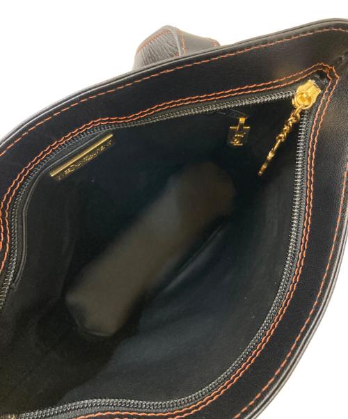 Yves Saint Laurent（イヴサンローラン）Yves Saint Laurent (イヴサンローラン) Ýロゴ レザートートバッグ ブラックの古着・服飾アイテム