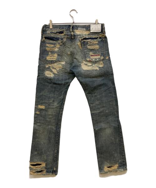 Ron Herman（ロンハーマン）Ron Herman (ロンハーマン) 刺子 ダメージ加工デニムパンツ インディゴ サイズ:W31×L32の古着・服飾アイテム