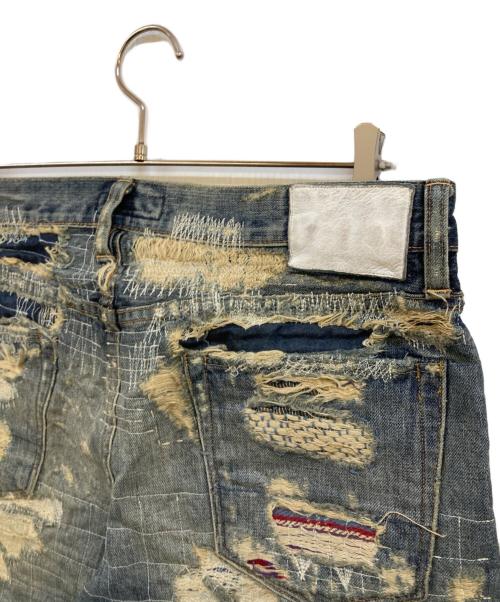 Ron Herman（ロンハーマン）Ron Herman (ロンハーマン) 刺子 ダメージ加工デニムパンツ インディゴ サイズ:W31×L32の古着・服飾アイテム