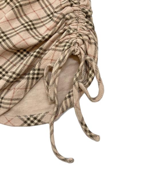 BURBERRY BLUE LABEL（バーバリー ブルー レーベル）BURBERRY BLUE LABEL (バーバリー ブルー レーベル) サイドギャザーノバチェックブラウス ピンク サイズ:38の古着・服飾アイテム