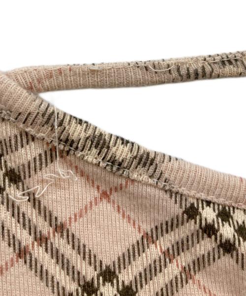 BURBERRY BLUE LABEL（バーバリー ブルー レーベル）BURBERRY BLUE LABEL (バーバリー ブルー レーベル) サイドギャザーノバチェックブラウス ピンク サイズ:38の古着・服飾アイテム
