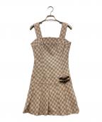 BURBERRY BLUE LABELバーバリー ブルー レーベル）の古着「ノバチェック ミニワンピース」｜ベージュ