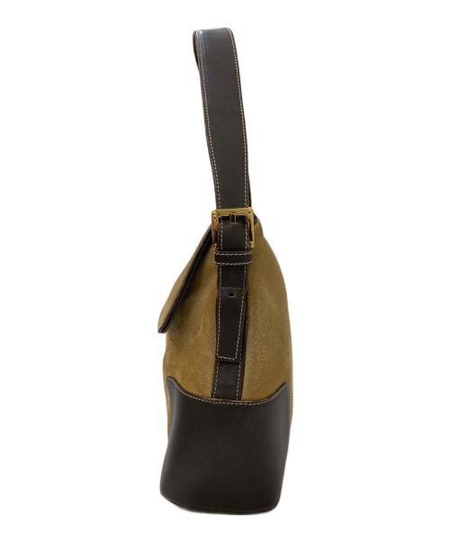 LOEWE（ロエベ）LOEWE (ロエベ) アナグラム スウェード切替 ワンショルダーバッグ ブラウンの古着・服飾アイテム