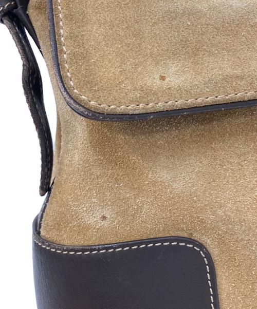 LOEWE（ロエベ）LOEWE (ロエベ) アナグラム スウェード切替 ワンショルダーバッグ ブラウンの古着・服飾アイテム