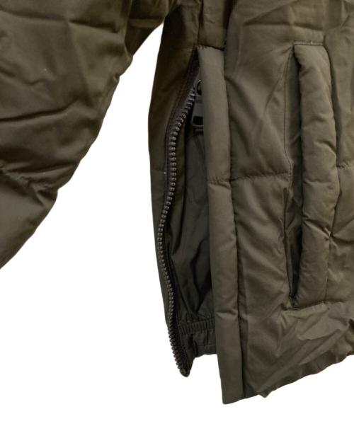 Gymphlex（ジムフレックス）Gymphlex (ジムフレックス) ノーカラーダウンジャケット オリーブ サイズ:12の古着・服飾アイテム