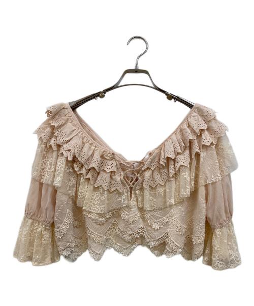 Lily Brown（リリーブラウン）Lily Brown (リリーブラウン) ヴィンテージライクレースブラウス ピンク サイズ:ONE SIZEの古着・服飾アイテム