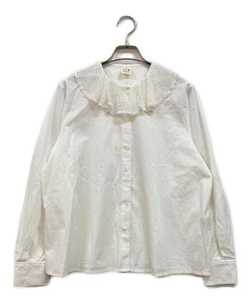 fig（フィグ）FIG (フィグ) カットワークカラーブラウス ホワイト サイズ:F 未使用品の古着・服飾アイテム