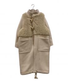 HYKE（ハイク）の古着「DOUBLE FACE FAUX SHEARLING DUFFEL COAT」｜アイボリー