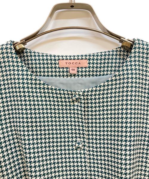 TOCCA（トッカ）TOCCA (トッカ) 格子柄ワンピース グリーン×ホワイト サイズ:00の古着・服飾アイテム