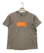 stussyステューシー）の古着「90's グラフィック ボックスロゴ プリントTシャツ」｜グレー