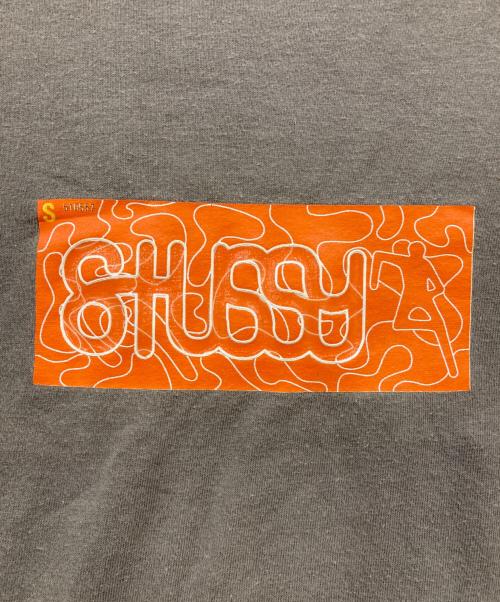 stussy（ステューシー）stussy (ステューシー) 90's グラフィック ボックスロゴ プリントTシャツ グレー サイズ:Mの古着・服飾アイテム