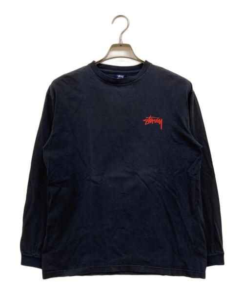 stussy（ステューシー）stussy (ステューシー) 90's キッズフォト バックプリント L/S カットソー ブラック サイズ:Ｍの古着・服飾アイテム